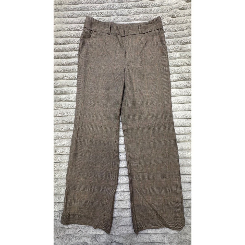 Ralph Lauren LRL Women's 4 Houndstooth Wide Leg Pants‎ Brown Red Wool Equestrian - Picture 3 of 13